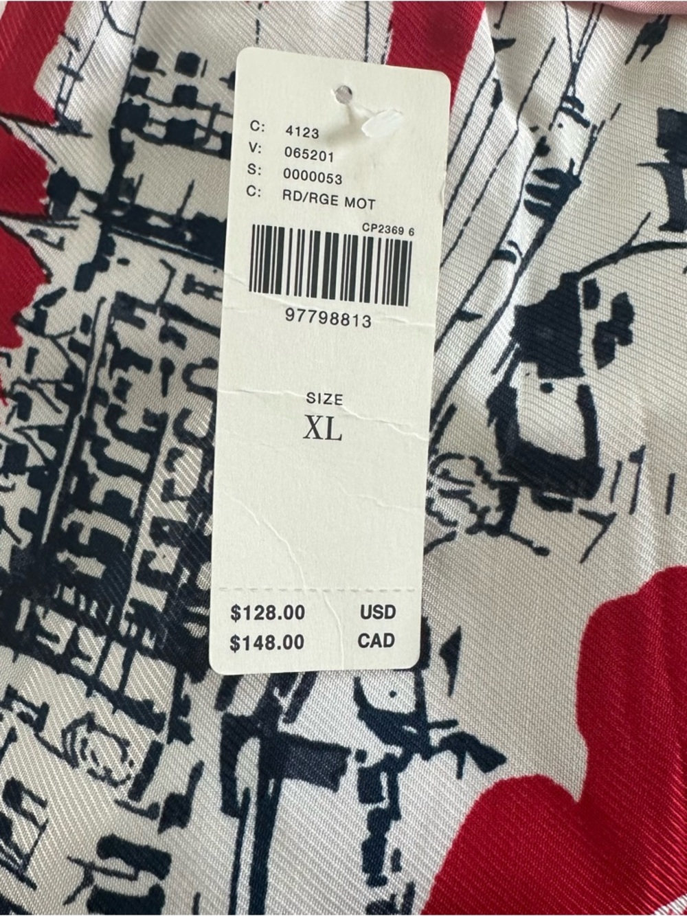 Maeve by Anthropologie Brooklin Wide Leg Pull On Pants in Red Pattern | XL | NWT - Picture 6 of 14